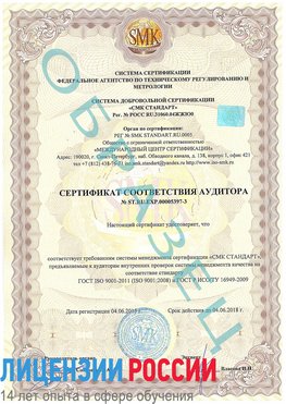 Образец сертификата соответствия аудитора №ST.RU.EXP.00005397-3 Прохладный Сертификат ISO/TS 16949